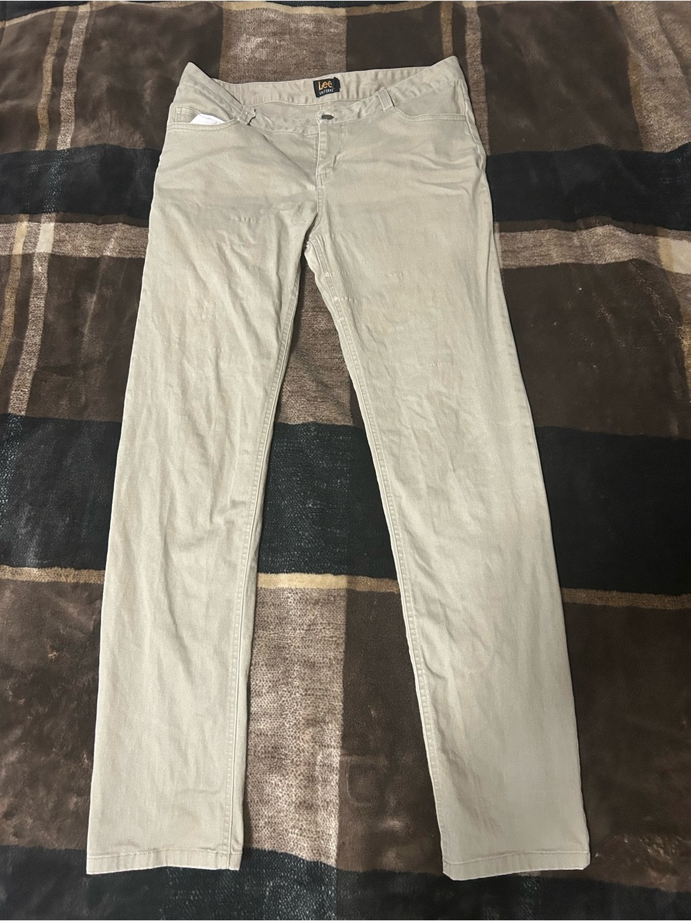 Lee Beige Straight-Leg Casual Pants